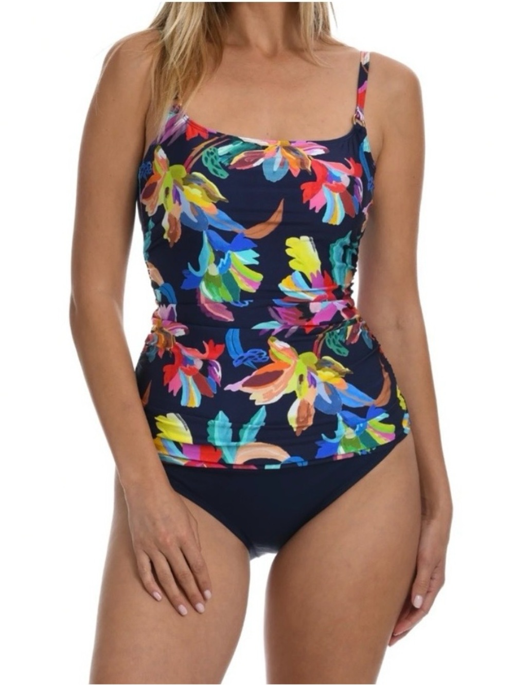 🌻La Blanca By The Sea Lingerie Strap Underwire Tankini Top Swimwear Size 6